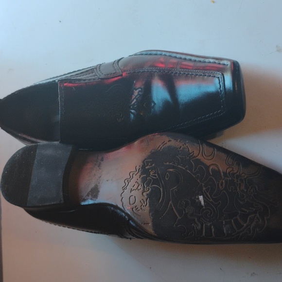 Giorgio Brutini Black Leather Dress Shoes Loafer - Picture 3 of 3